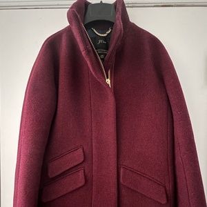 NWOT J.Crew Cocoon Coat - 00 - Heather Fire Red - Nello Gori Wool